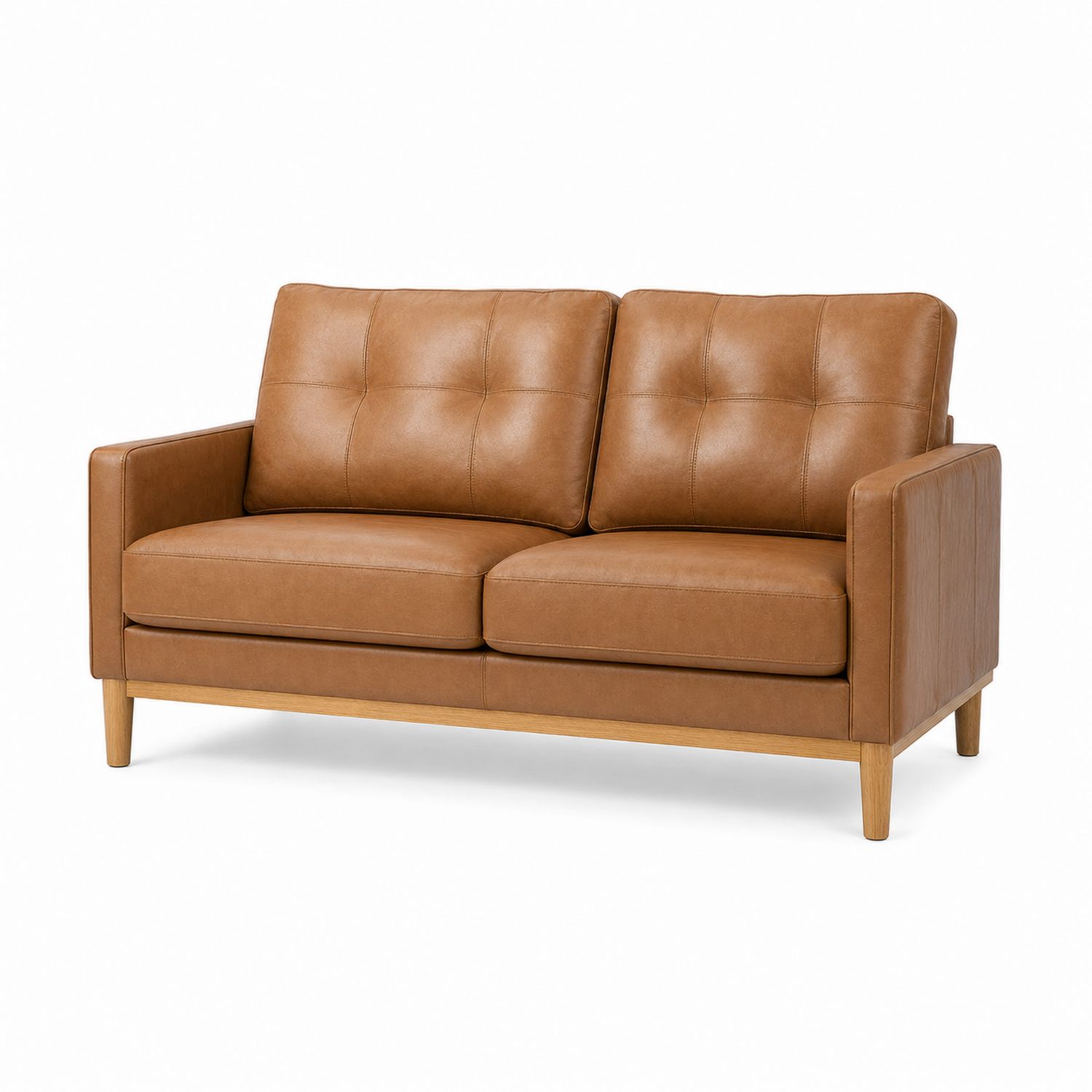 2-Sitzer Sofa aus Leder Braun