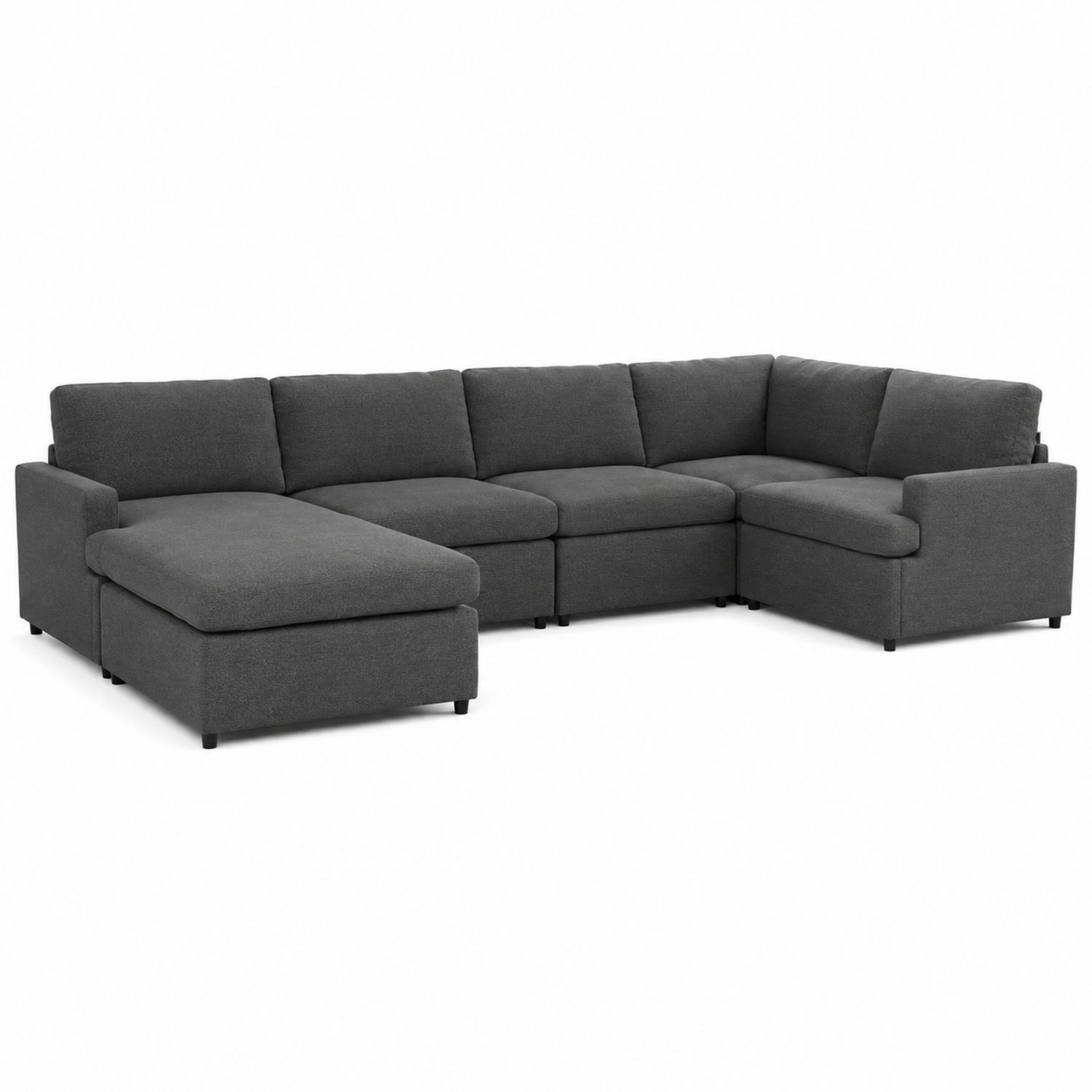 Modulares Ecksofa Stoff Dunkelgrau 320x220x90 cm