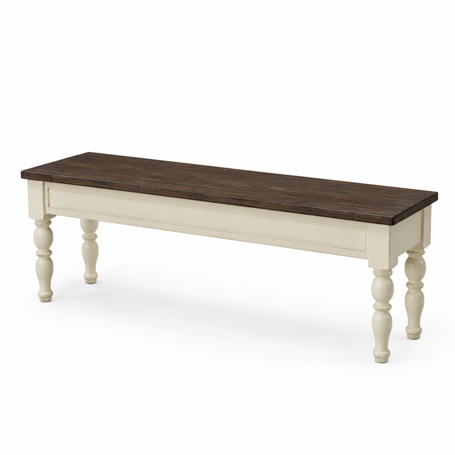 Bank Holz Dunkelbraun/Weiß 120x35x45 cm