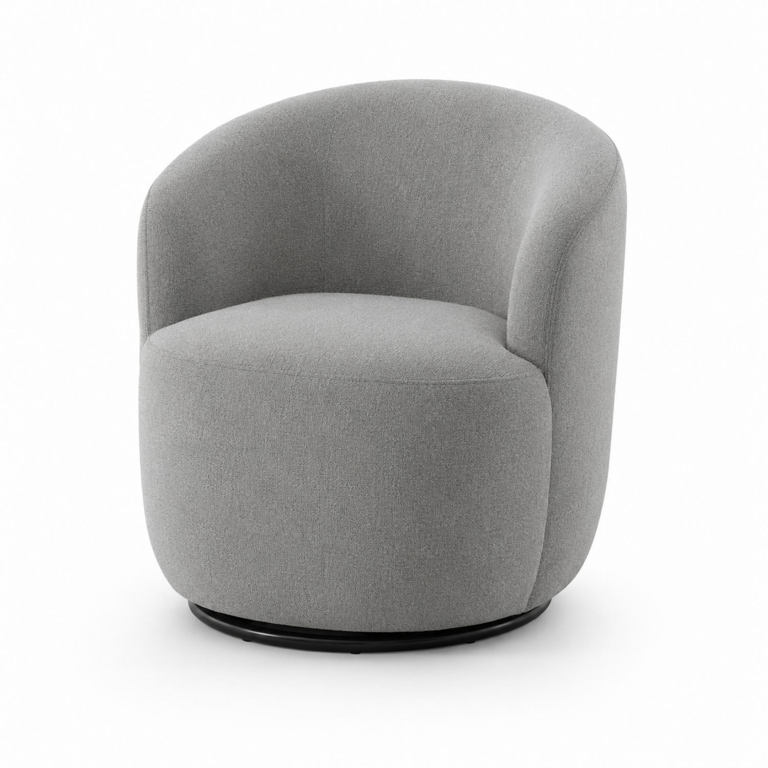 Drehbarer Stoff-Sessel in Hellgrau, 75 cm Höhe