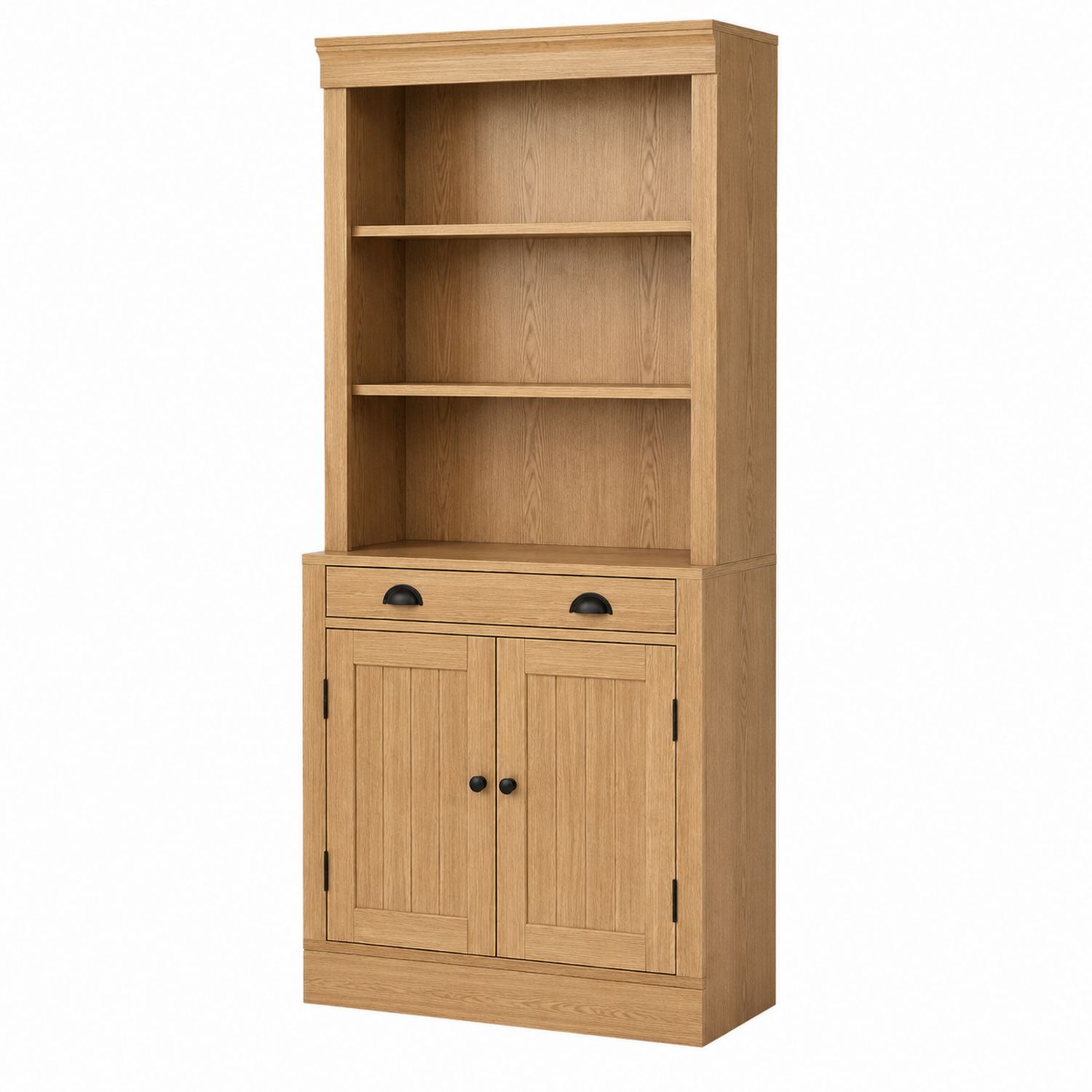 Holz Bücherregal mit Schublade und Türen 180cm x 80cm x 30cm