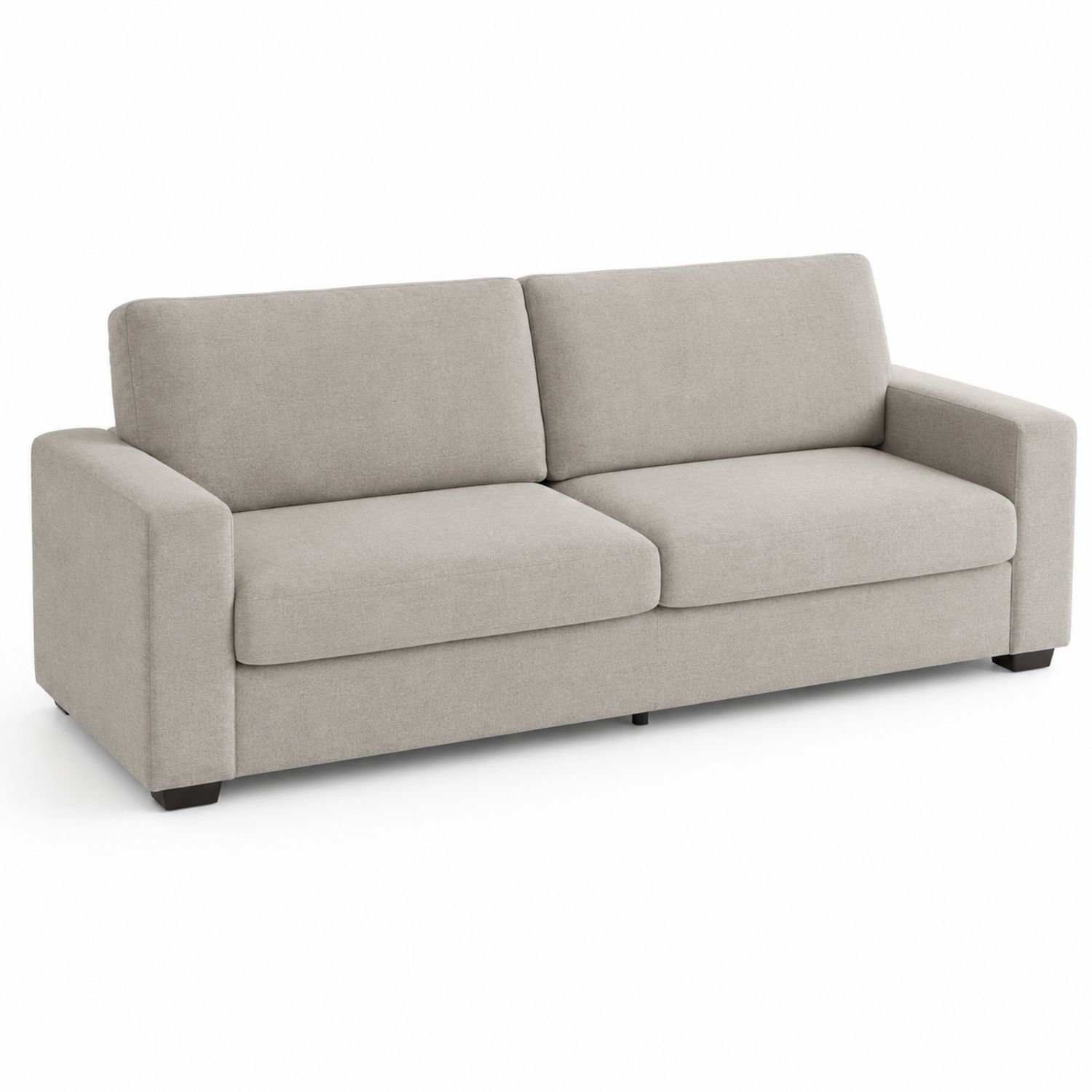 Dreisitziges Sofa rechteckig 220 cm Stoff Hellgrau