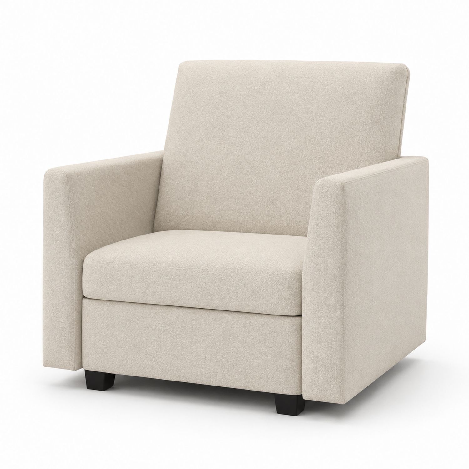 Sessel aus Leinenmischung mit Holzrahmen in Beige