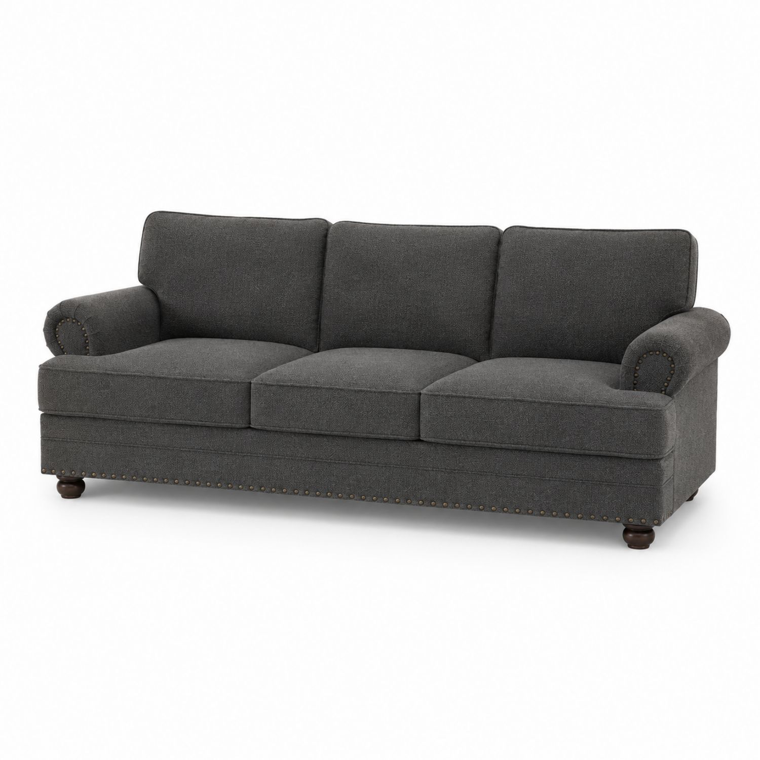 3-Sitzer Stoff Sofa Dunkelgrau