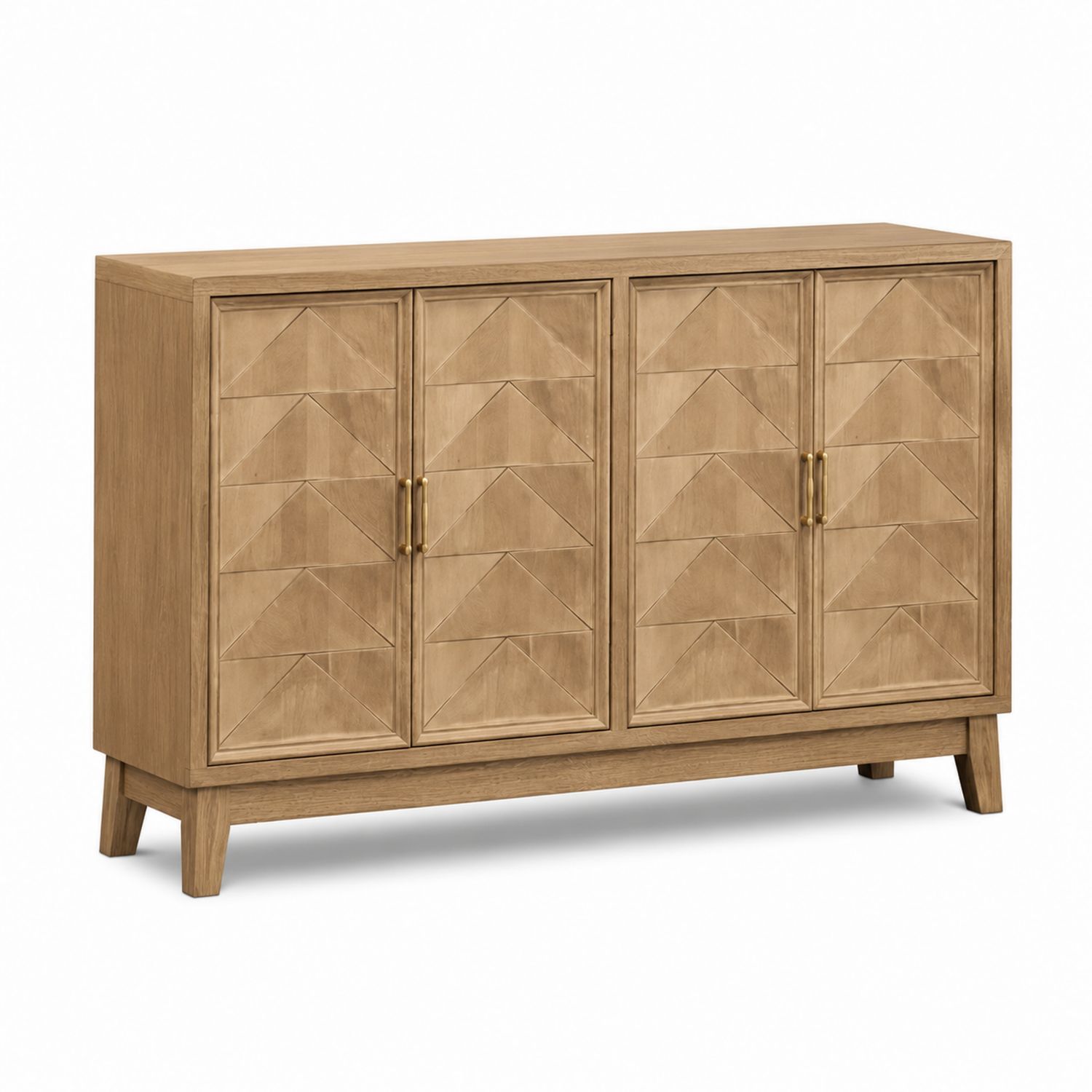 Sideboard aus Eichenholz mit Geometrischem Muster 150x80x40 cm Braun