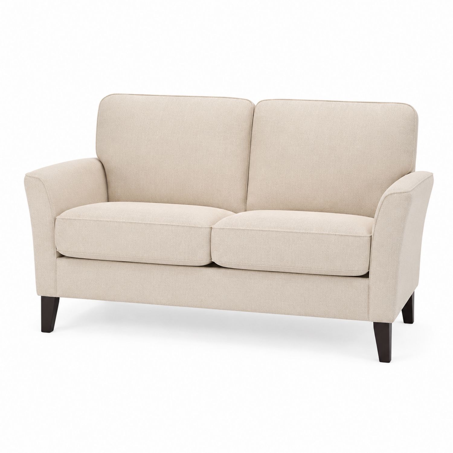 2-Sitzer Sofa Beige Stoff Holzfüße 150cm