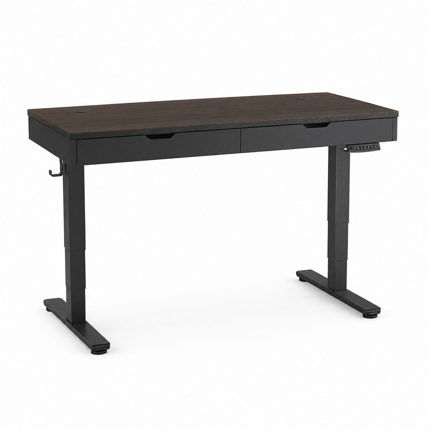 Höhenverstellbarer Tisch aus MDF und Metall Braun/Schwarz 120x60 cm