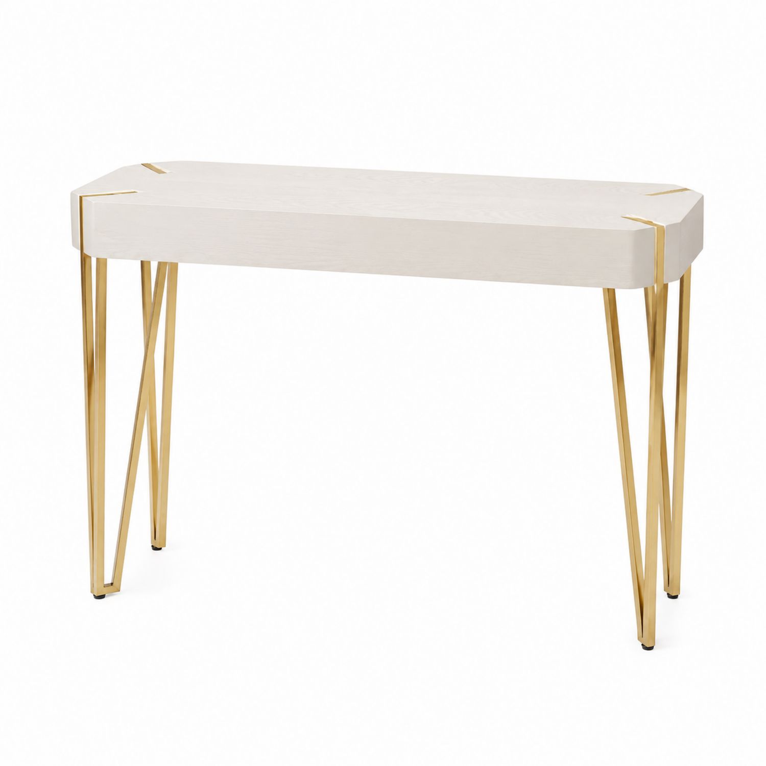 Konsolentisch rechteckig 120 cm MDF Metallbeine Gold
