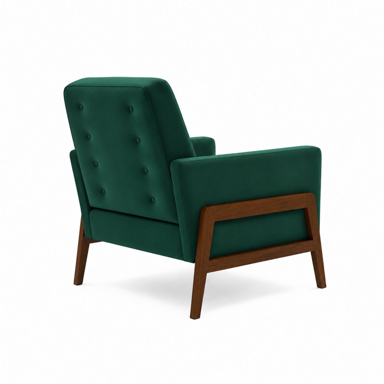 Samt-Lounge Sessel mit Holzrahmen Grün-Norvexoril