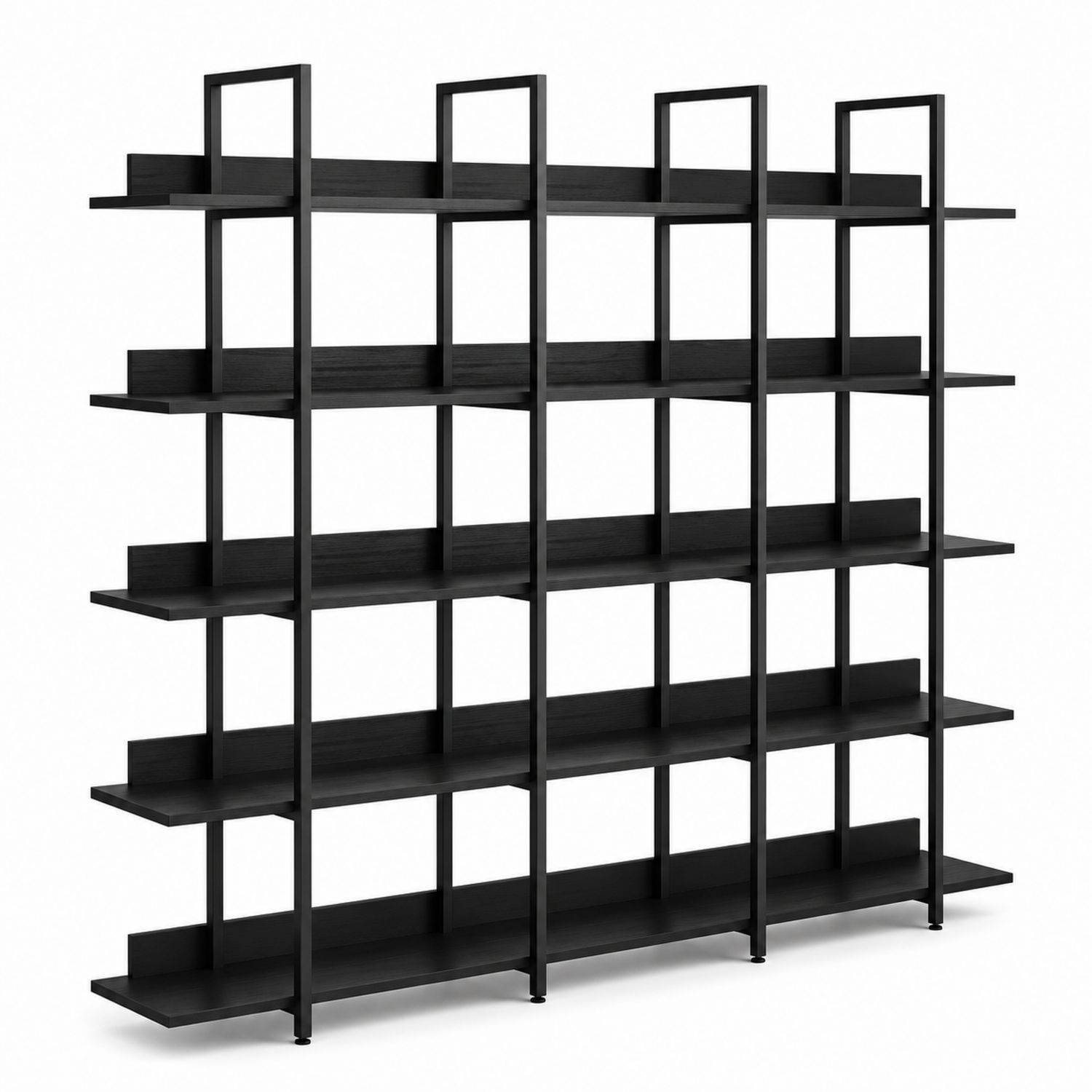 Regal-System rechteckig 200x30x180 cm MDF Schwarz-Norvexoril