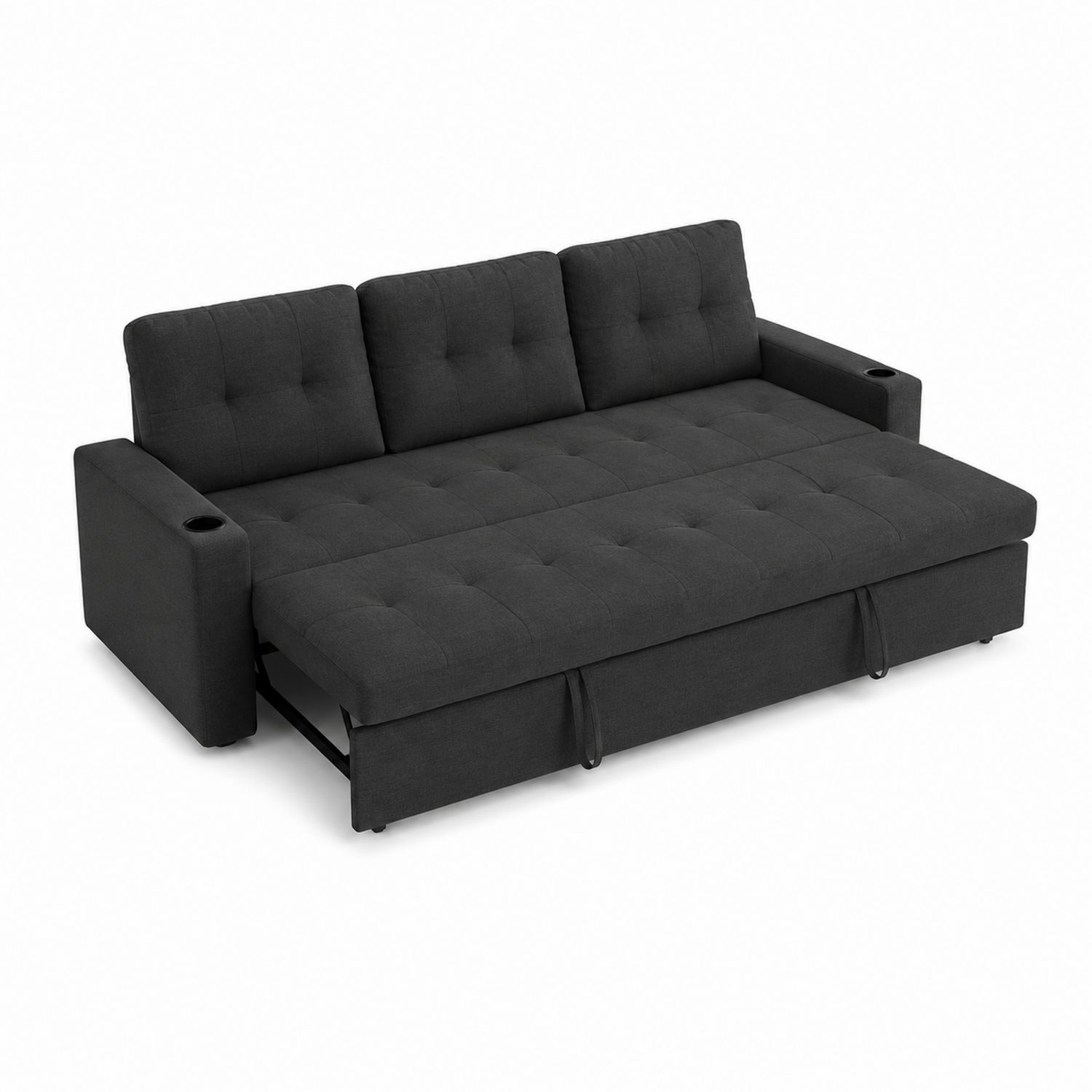 3-Sitzer Schlafsofa Stoff Dunkelgrau-Norvexoril