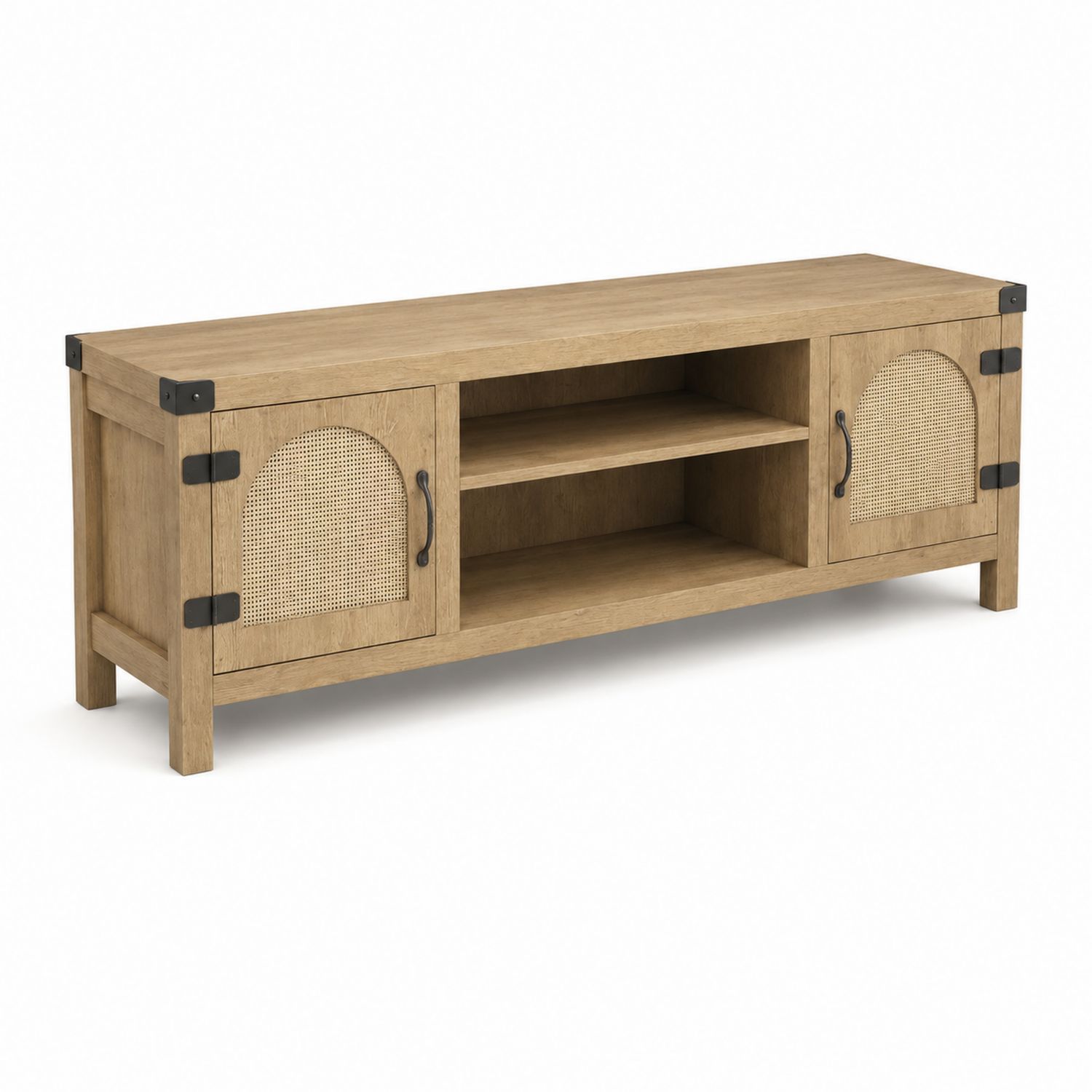 TV-Möbel Holz Eichenfurnier 150x40x50cm-Norvexoril