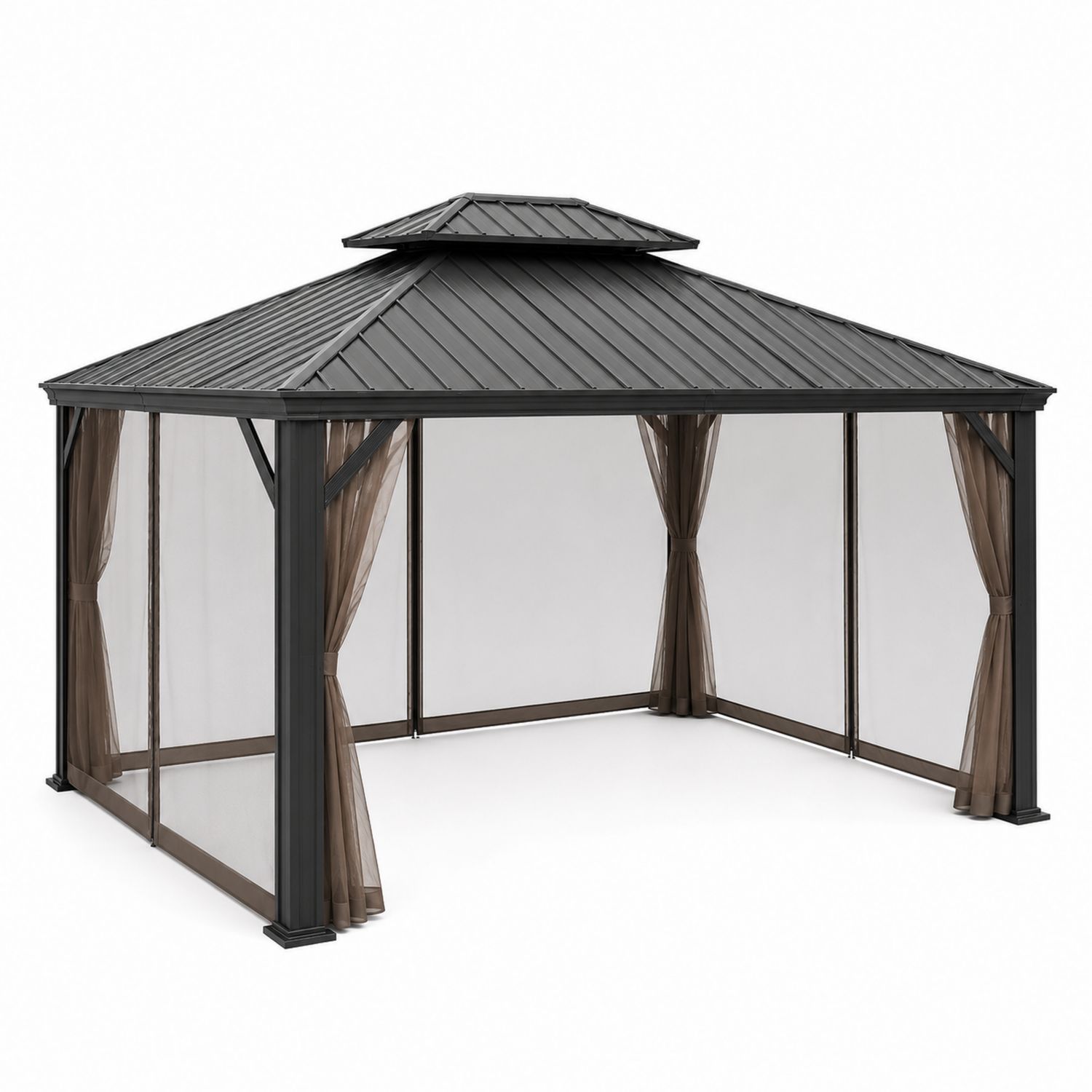 Pavillon Metall Polycarbonatdach Braun-Norvexoril