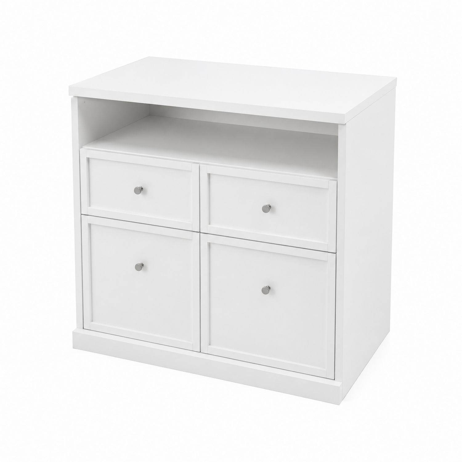Kommode 4 Schubladen MDF Weiß 80x40x75 cm-Norvexoril