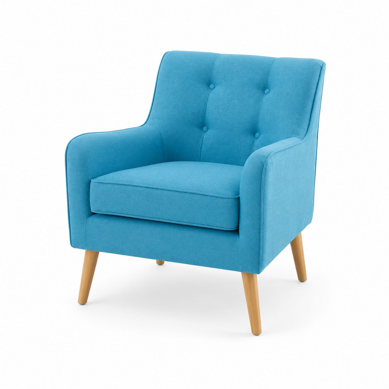Stoffsessel Blau mit Holzbeinen-Norvexoril