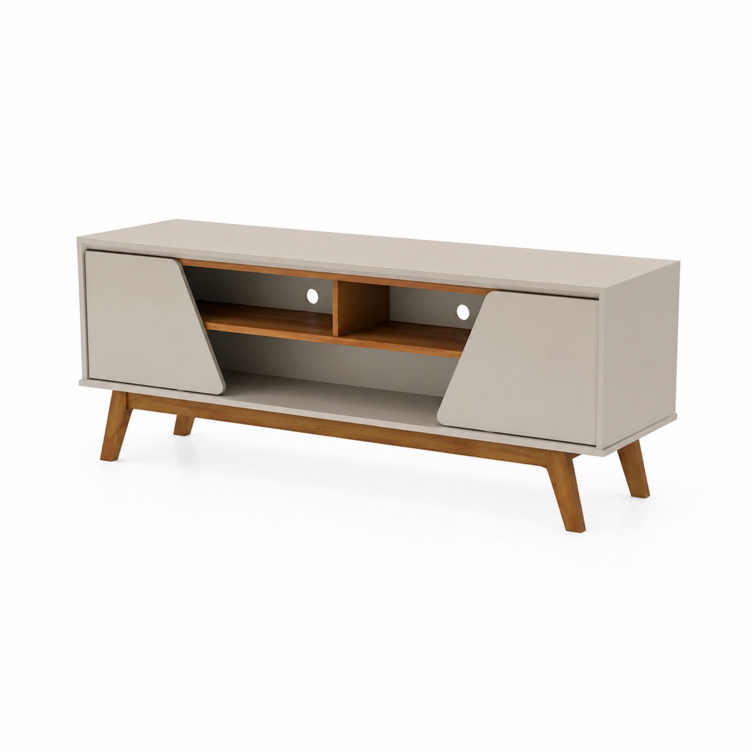 TV-Möbel 150x40x50cm MDF und Eichenholz Beige-Norvexoril