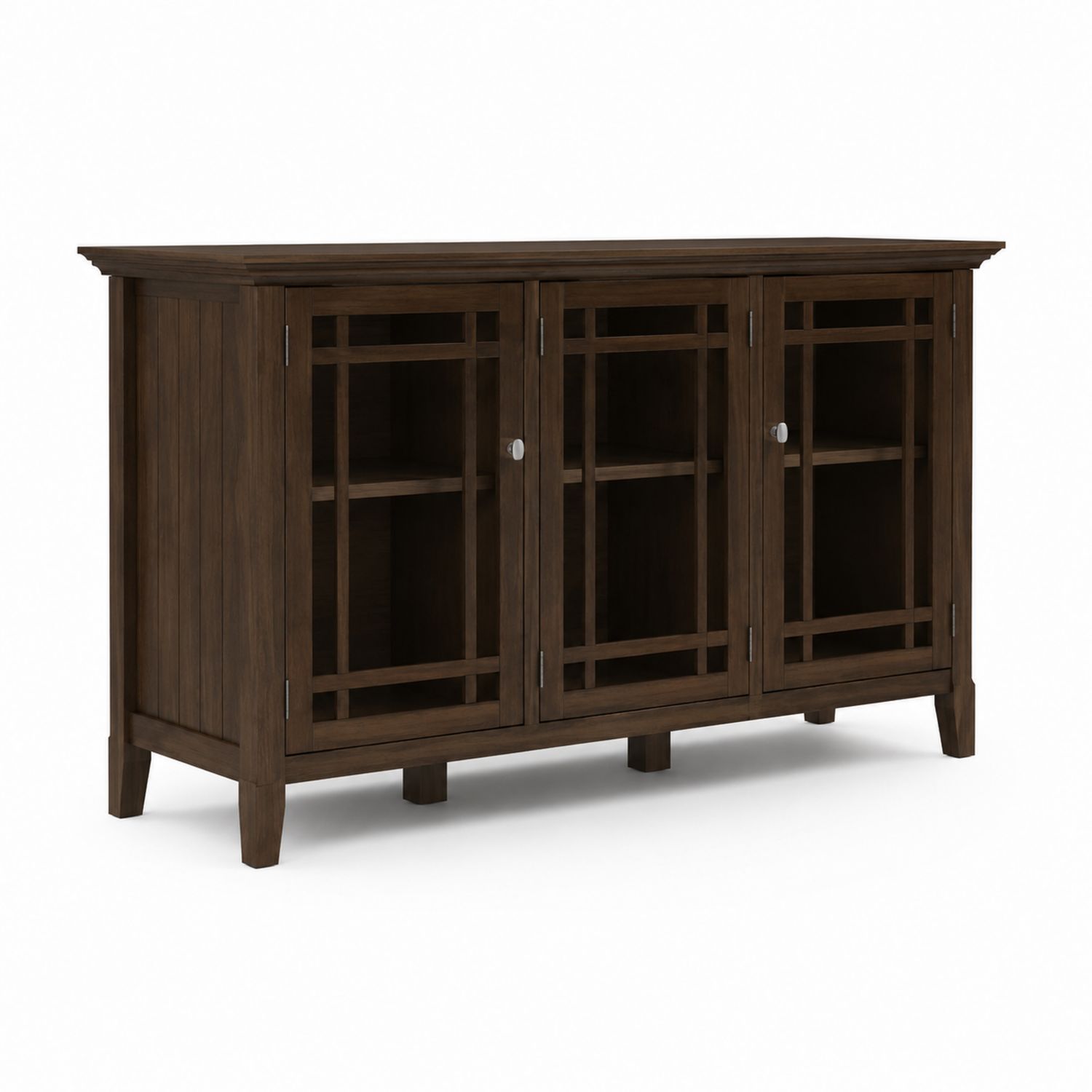 Sideboard Holz mit Glastüren Dunkelbraun-Norvexoril