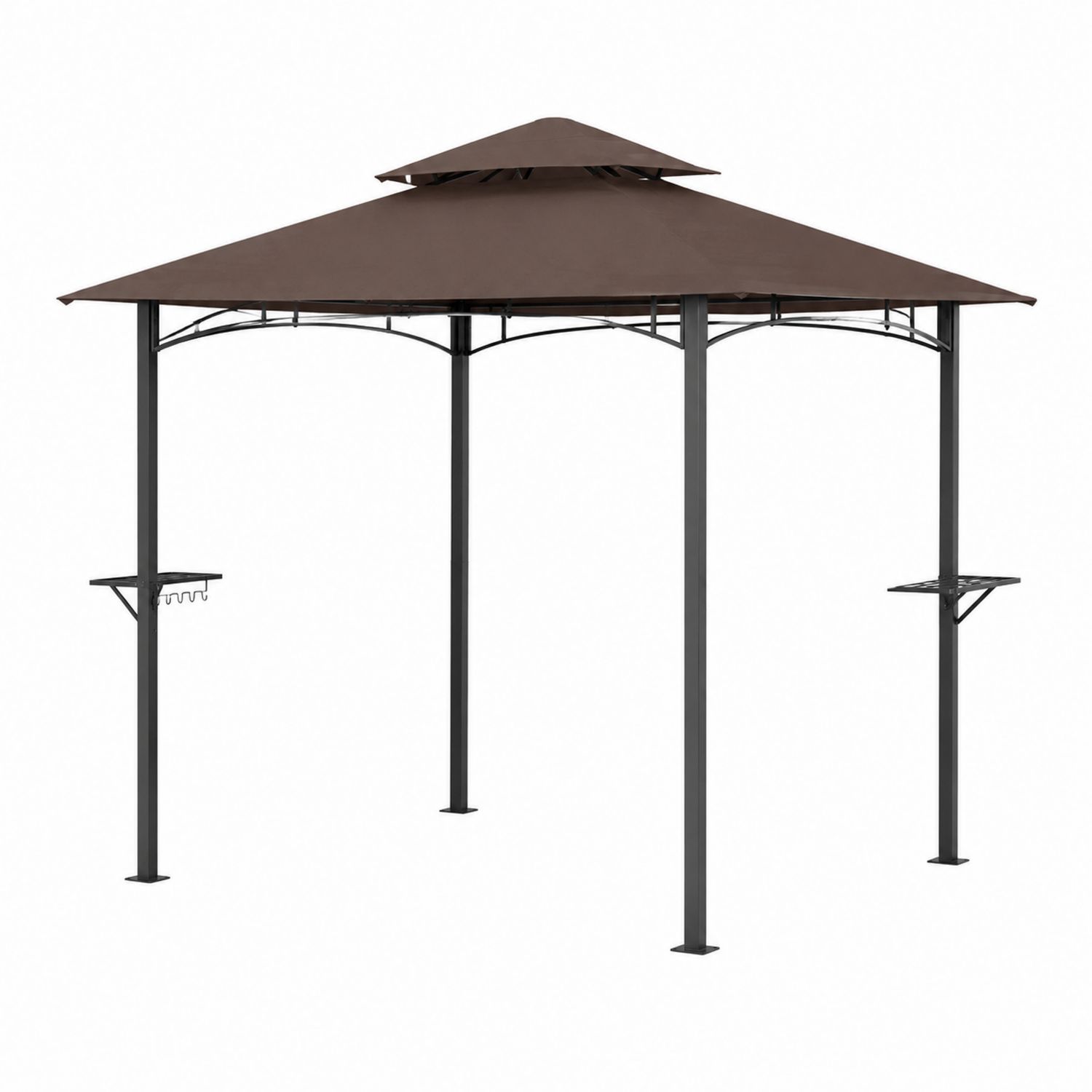 Pavillon rechteckig 300x250cm Stahl Polyester Braun-Norvexoril