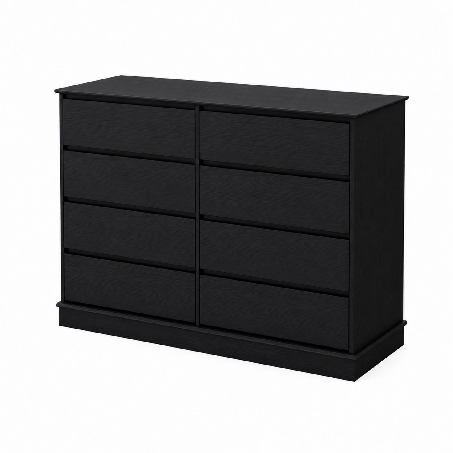 Schwarze Kommode mit 8 Schubladen aus MDF 80cm x 120cm x 40cm-Norvexoril