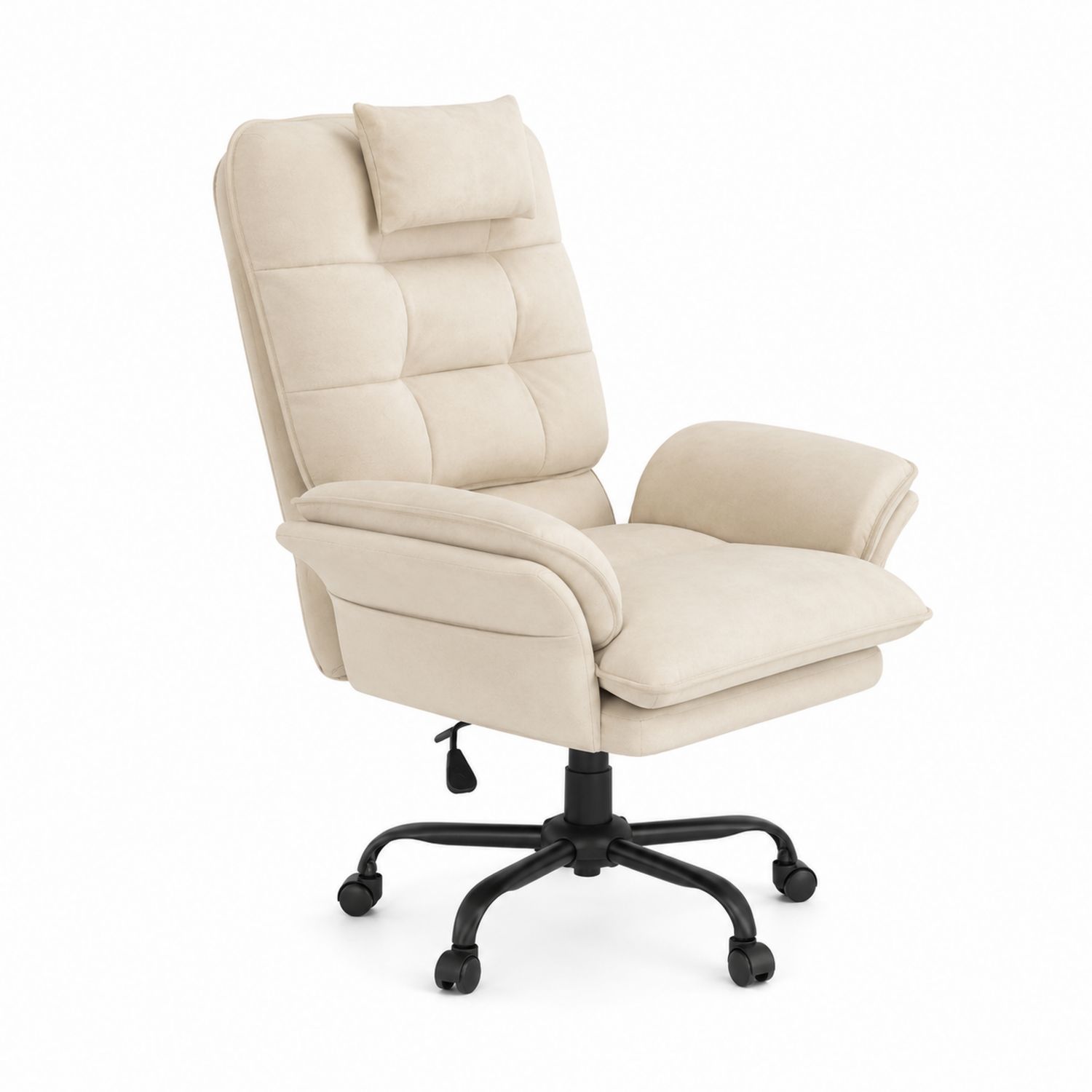 Bürostuhl mit Mikrofaserpolsterung Beige 65x70x116 cm-Norvexoril