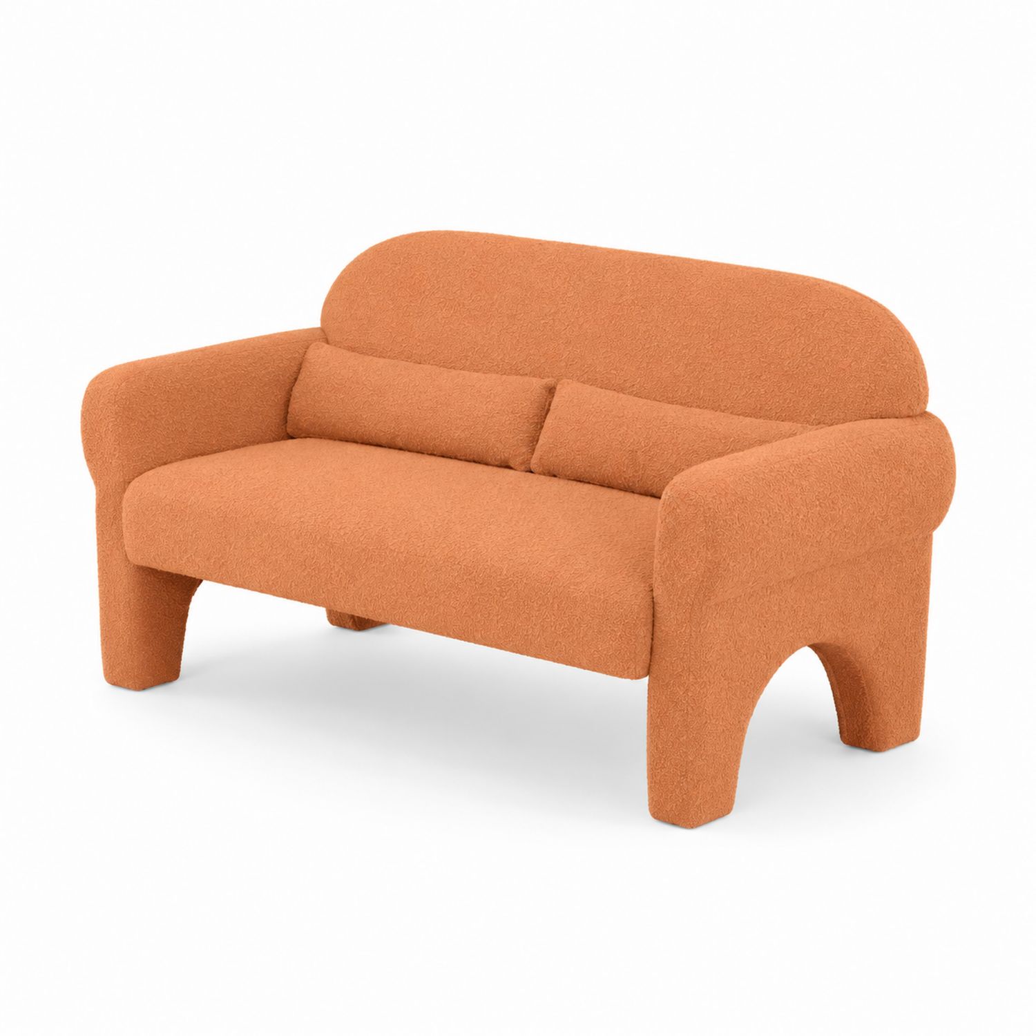Zweisitzer Sofa Bouclé Orange 150x80x85 cm-Norvexoril
