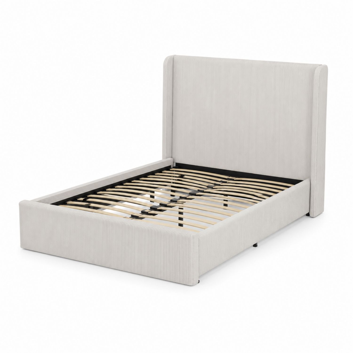 Polsterbett 160x200 cm mit Lattenrost Hellgrau-Norvexoril