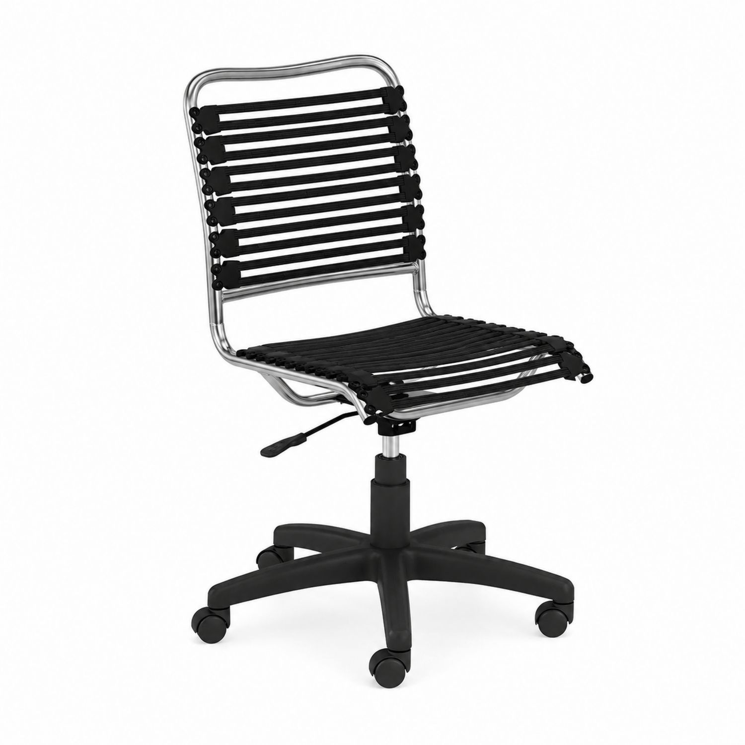 Bürostuhl mit Kunststoffbändern und Metallrahmen, Schwarz-Norvexoril