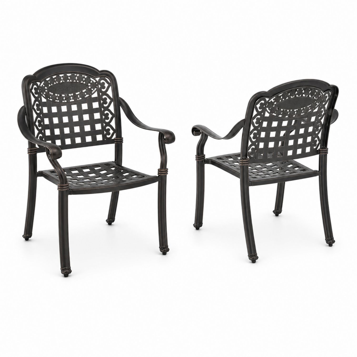 2-teiliges Aluminium Outdoor-Stuhl-Set in Bronze-Norvexoril