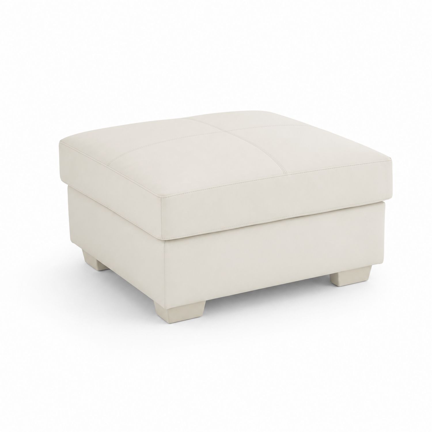 Sitzhocker 80x80x45 cm Leder Creme-Norvexoril