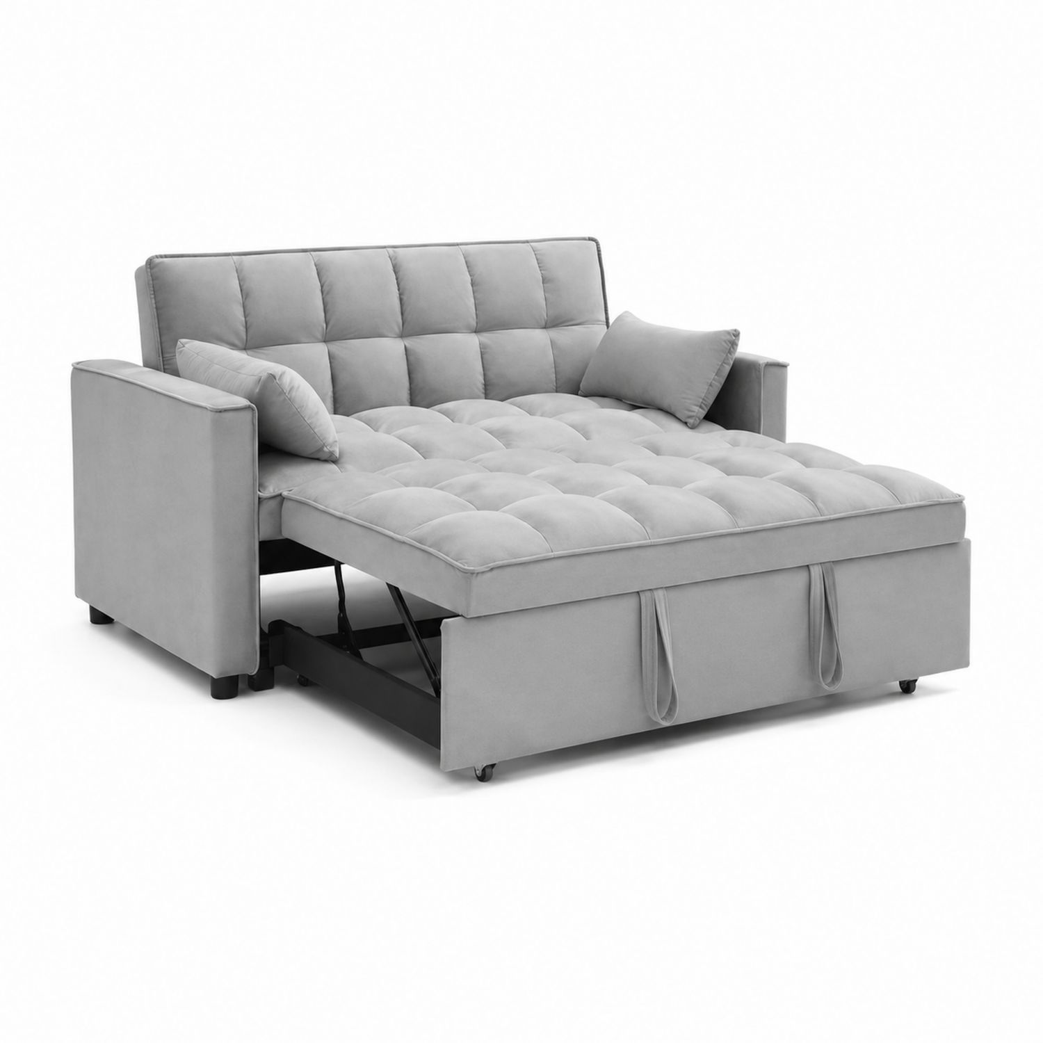 2-Sitzer Schlafsofa mit Stauraum Mikrofaser-Samt Grau-Norvexoril