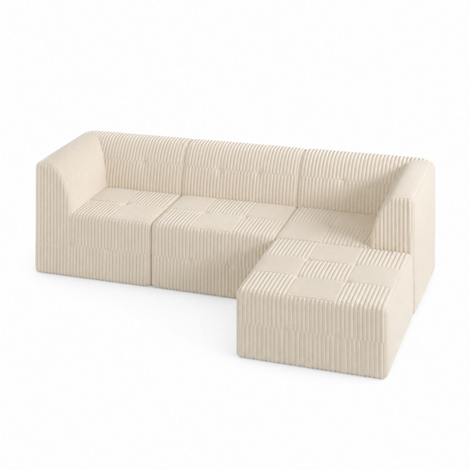 Modulares Ecksofa Cord Beige 300cm-Norvexoril