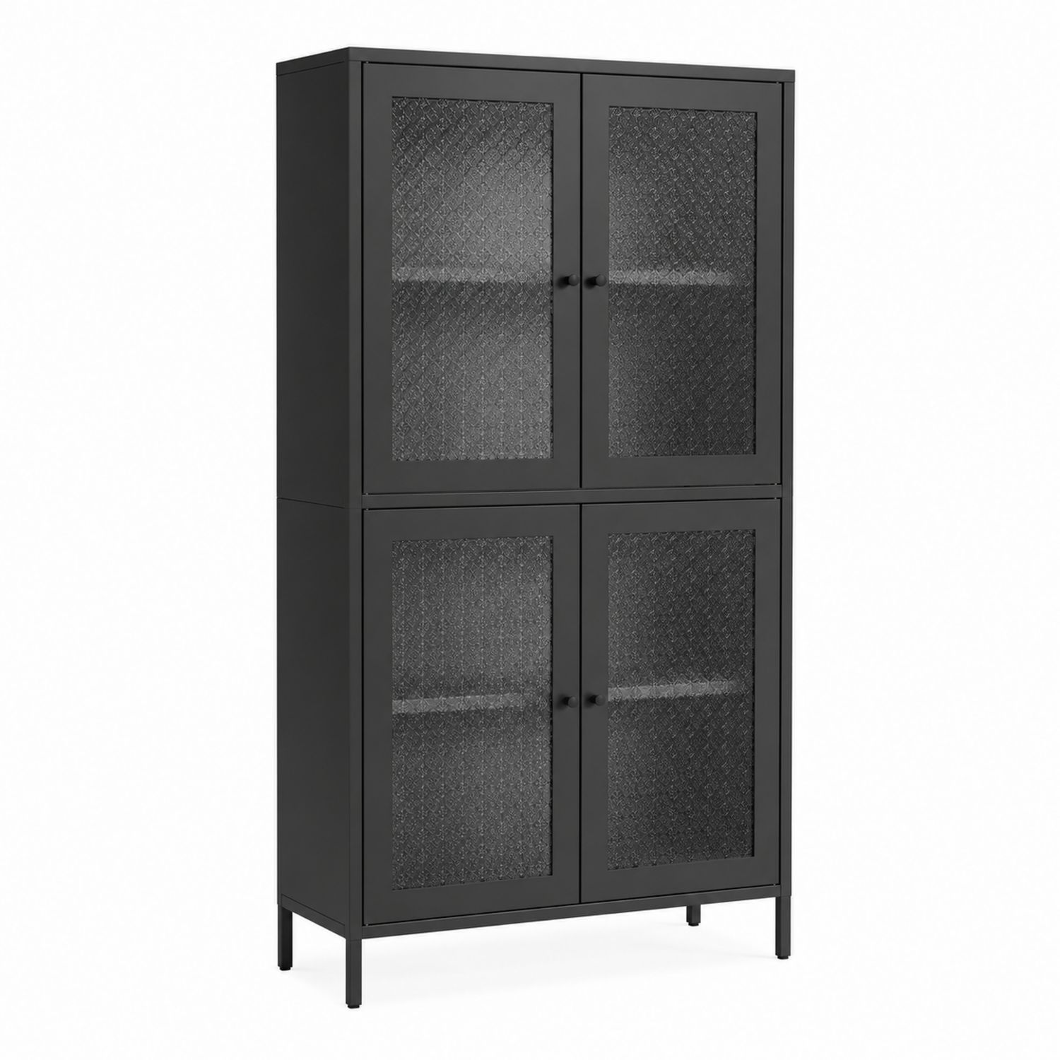Metallvitrine mit gehärtetem Glastüren Schwarz-Norvexoril