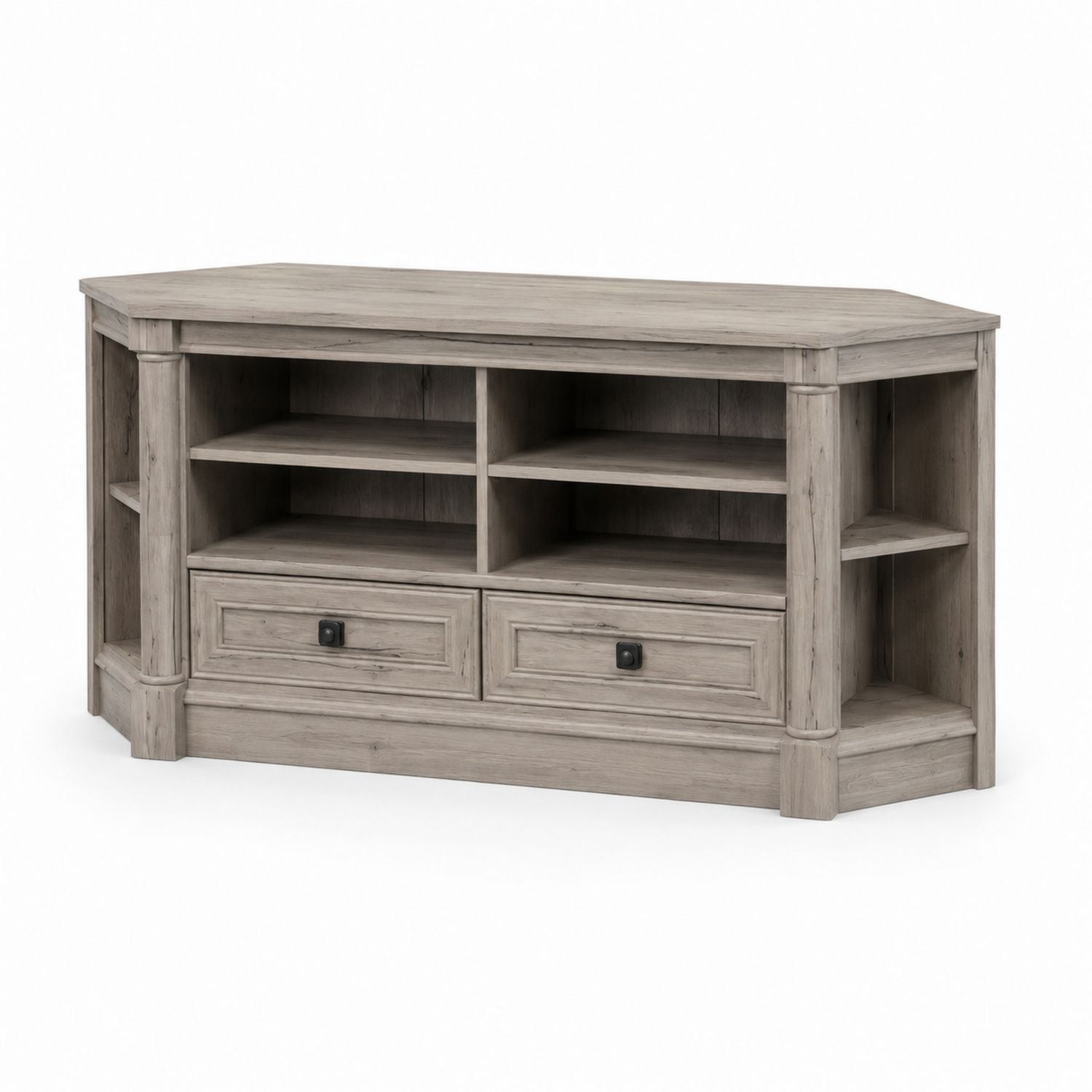 TV-Eckmöbel MDF mit Regalen und Schubladen, 150x45x75 cm, Grau-Norvexoril