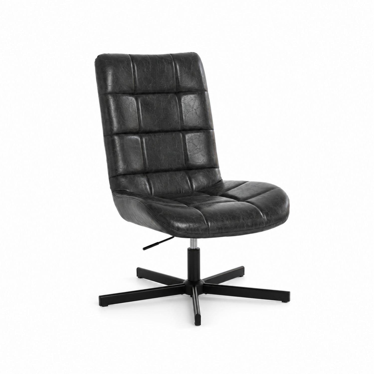 Drehstuhl Lederoptik Schwarz-Norvexoril