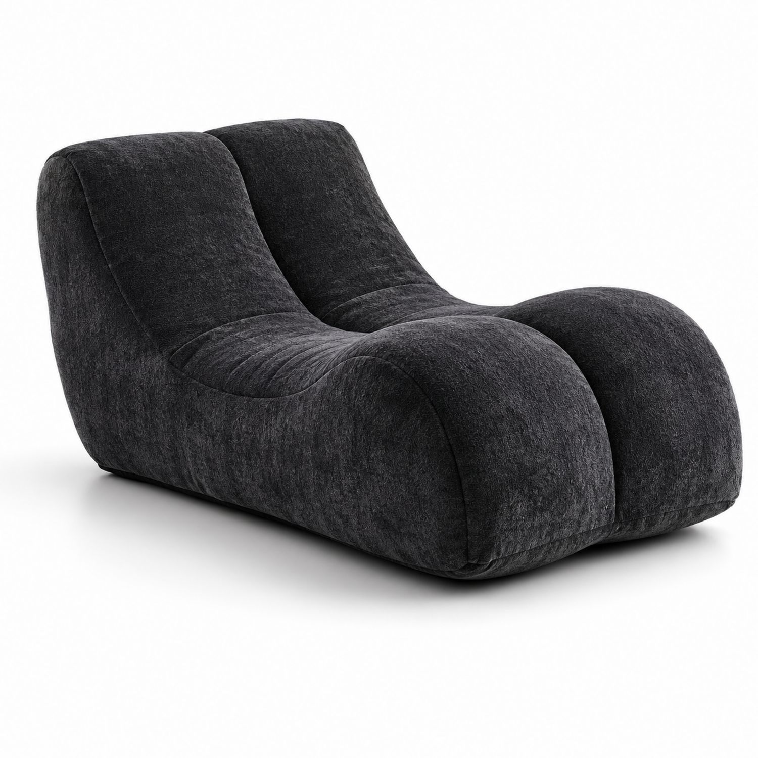 Ergonomischer Loungesessel Stoff Schwarz 120cm x 80cm x 60cm-Norvexoril