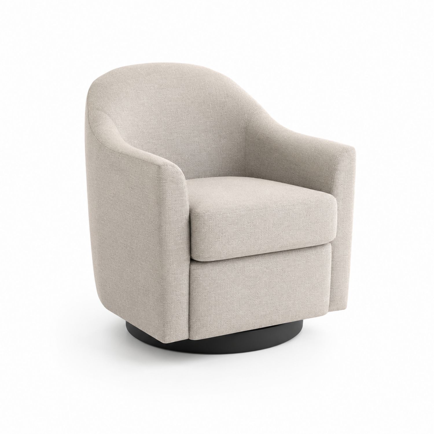 Drehsessel Stoff Hellgrau 80 cm Höhe x 75 cm Breite x 70 cm Tiefe-Norvexoril