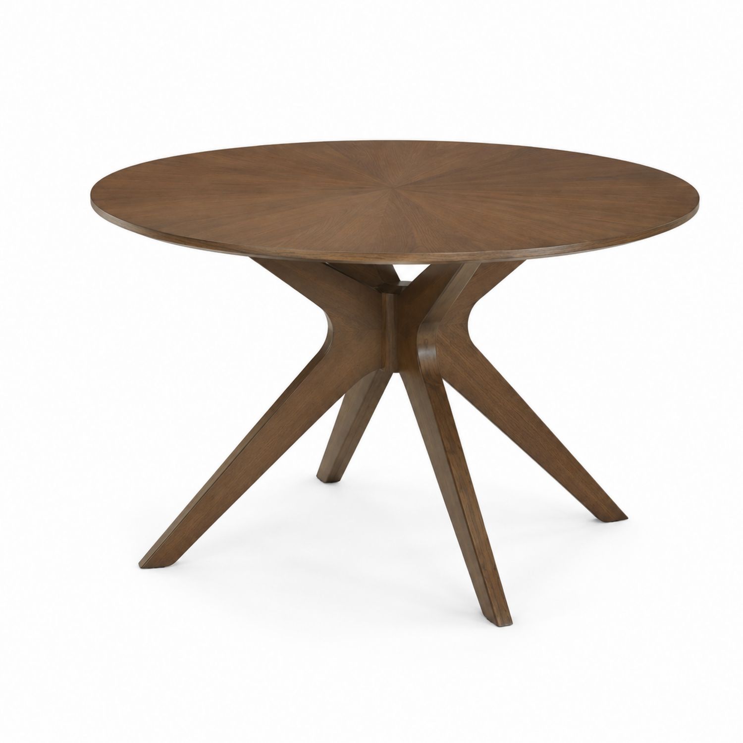 Runder Holzesstisch, Durchmesser 120 cm, Nussbaum-Norvexoril