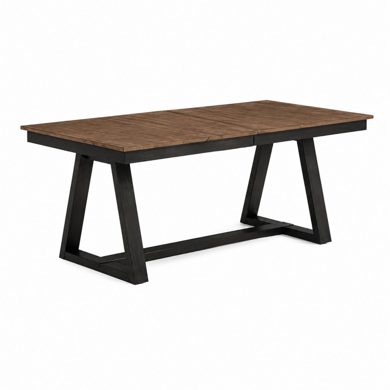 Holz- und Metall-Esstisch 200x100x75 cm Akazienholz Braun/Schwarz-Norvexoril