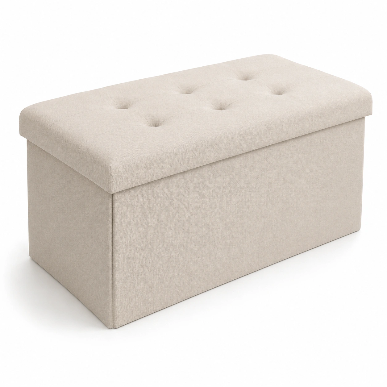 Banco de almacenamiento rectangular beige-BravelleHome