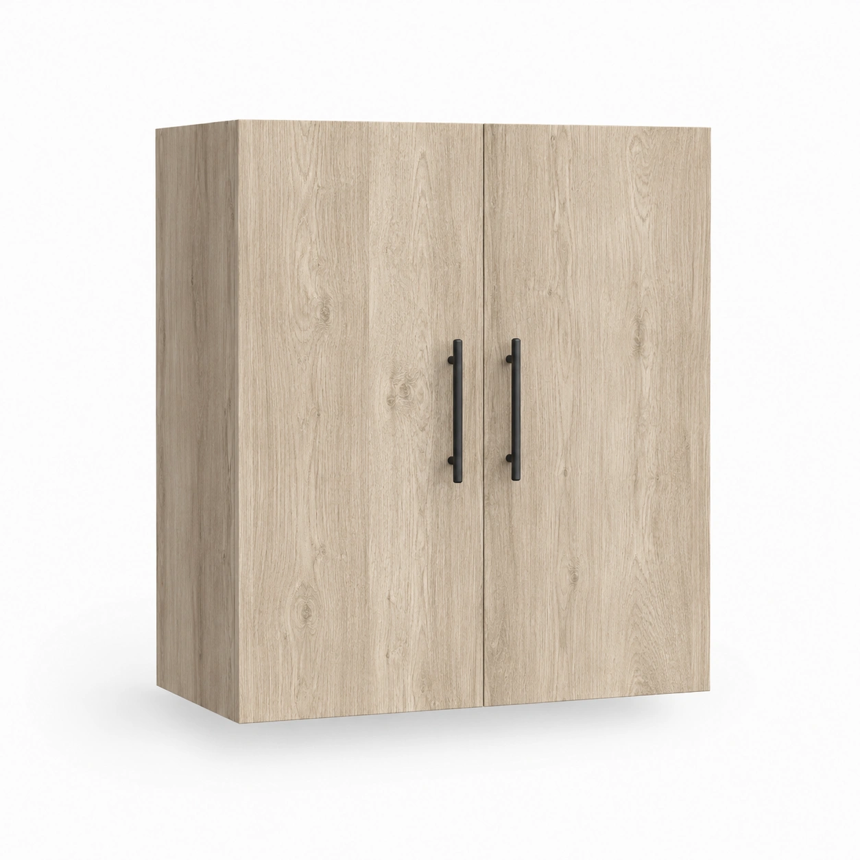 Armario de almacenamiento de dos puertas acabado madera clara-BravelleHome