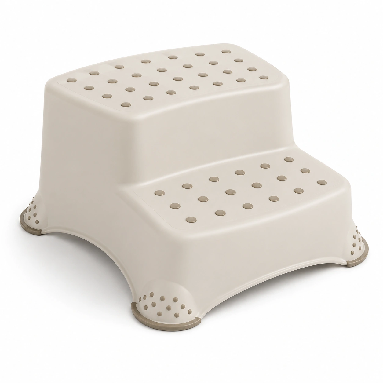 Escalon de plastico beige de dos niveles-BravelleHome