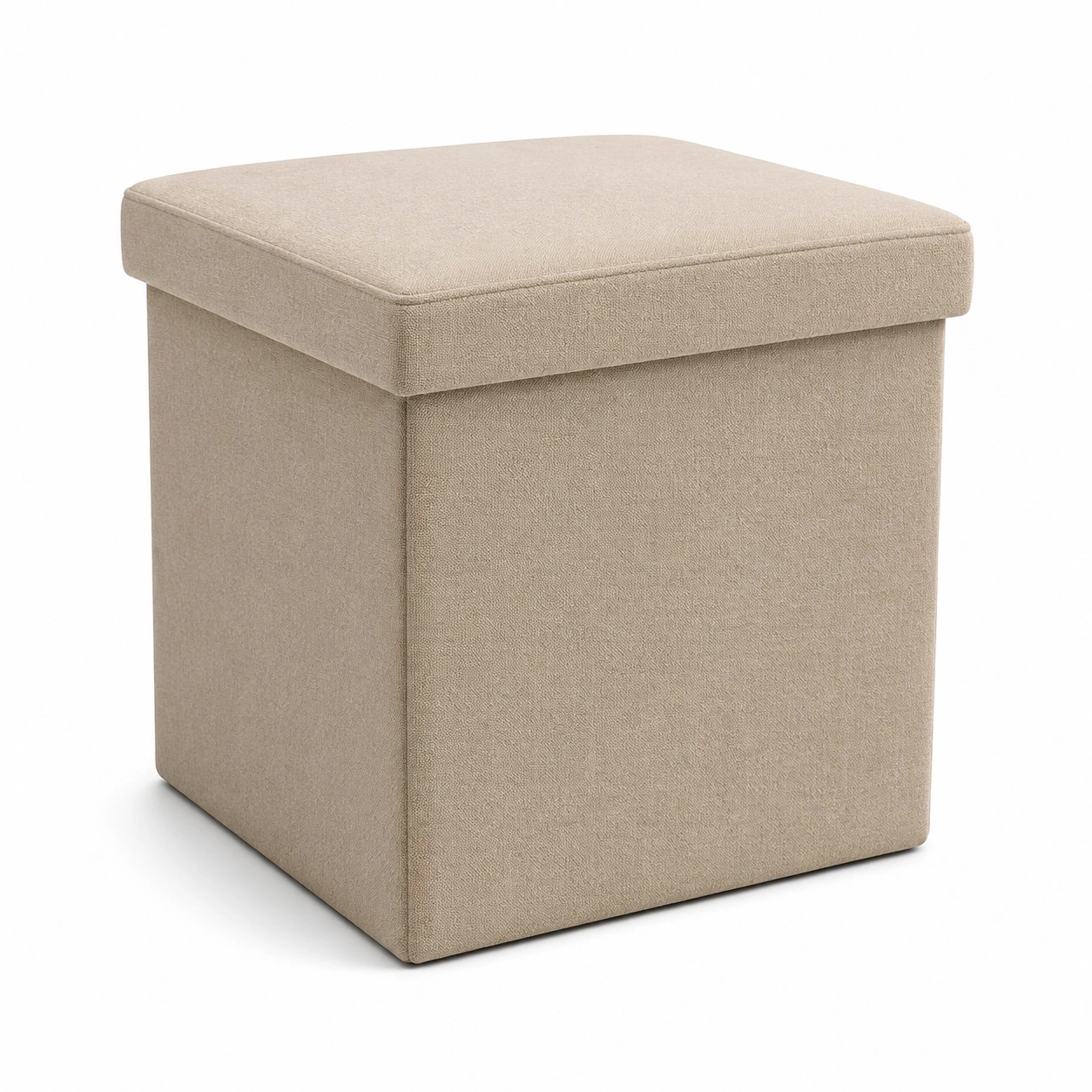 Puf cuadrado con almacenaje beige-BravelleHome