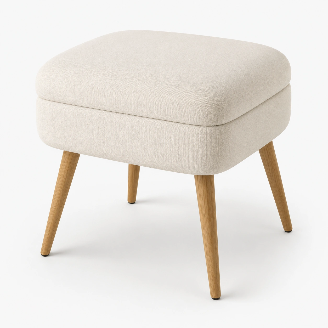 Puf tapizado blanco roto-BravelleHome