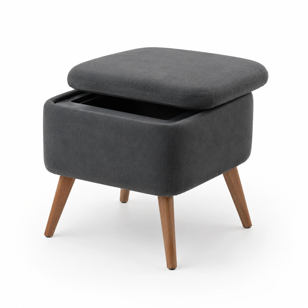 Puf de almacenamiento gris-BravelleHome