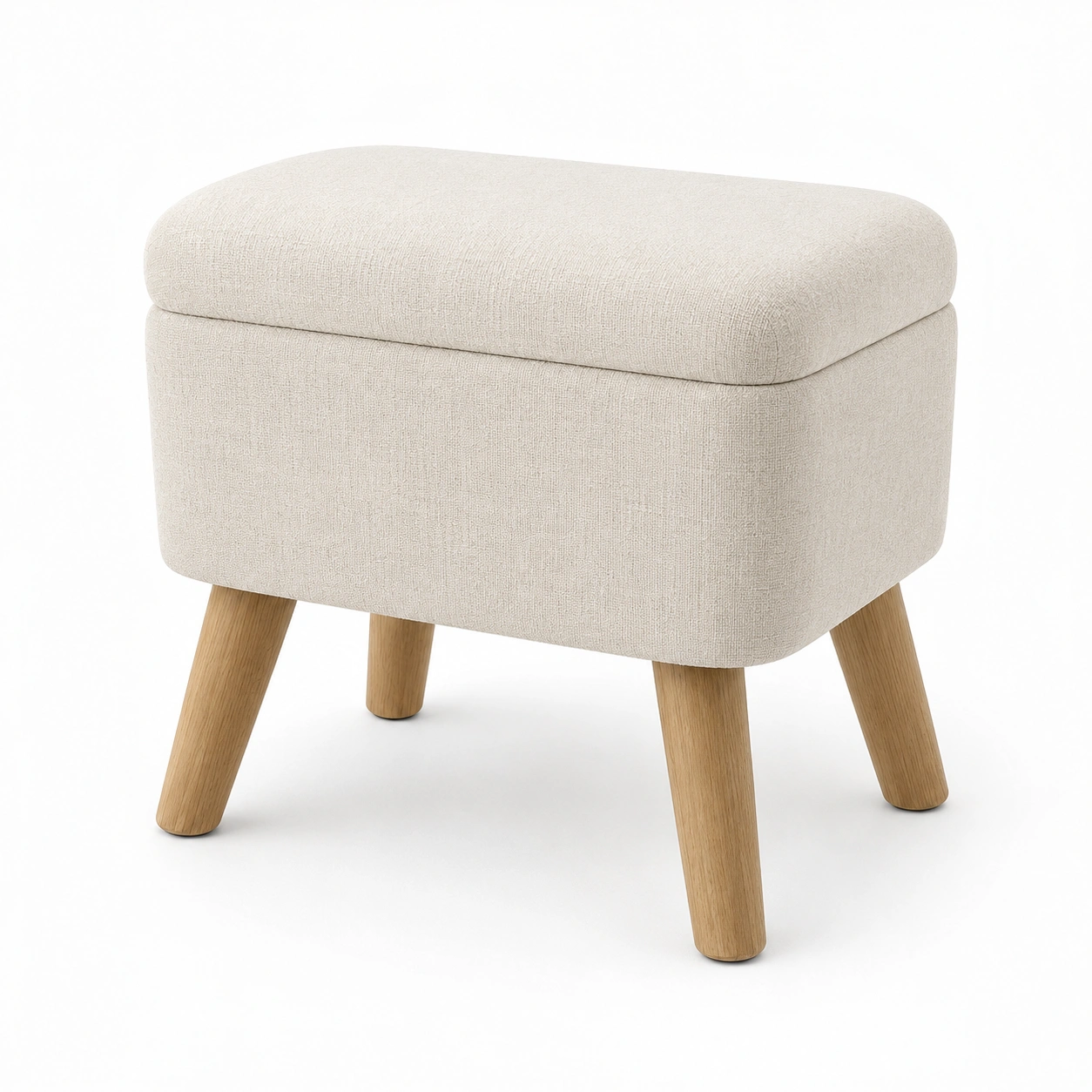Banco de almacenamiento rectangular blanco roto-BravelleHome