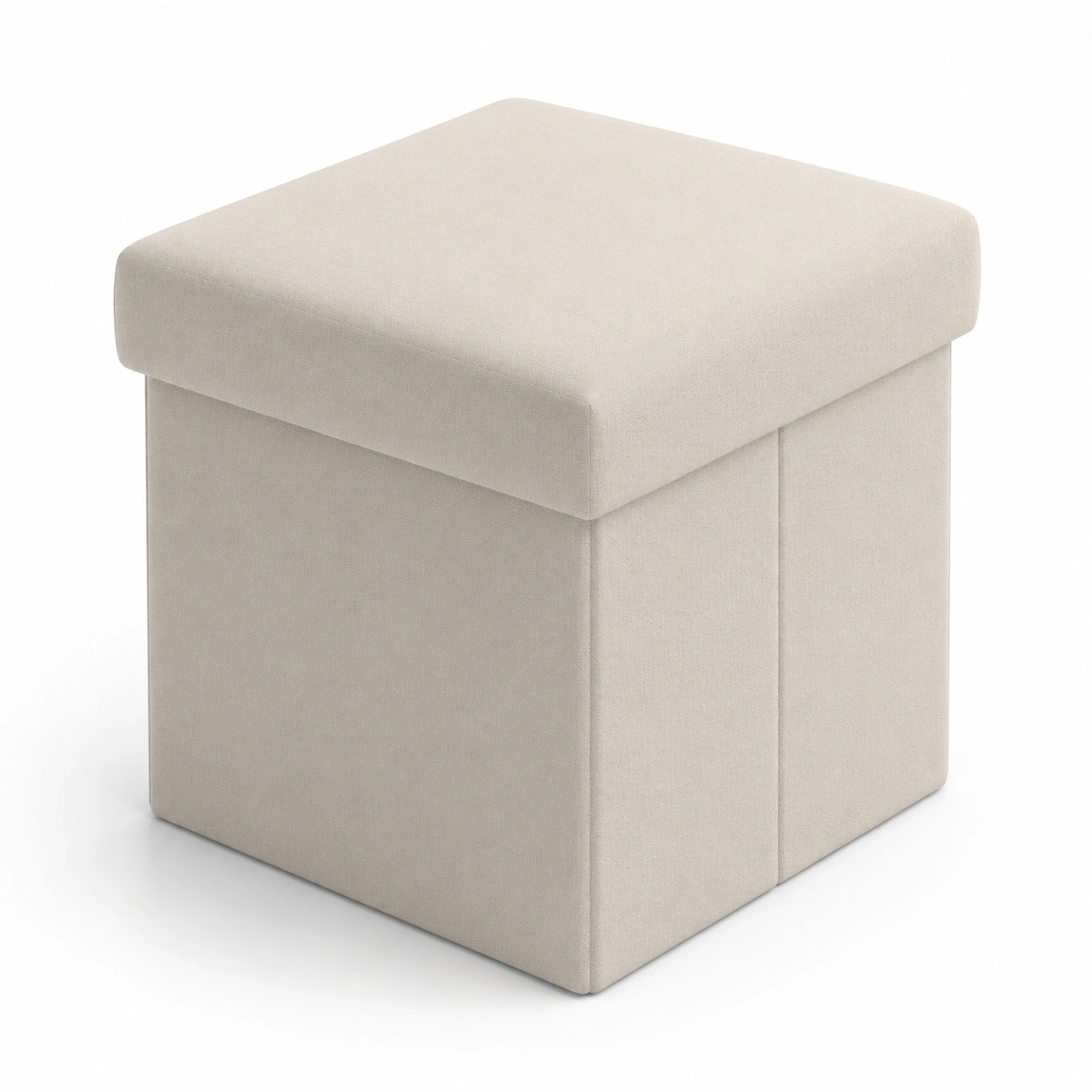 Puf de almacenamiento cuadrado beige-BravelleHome