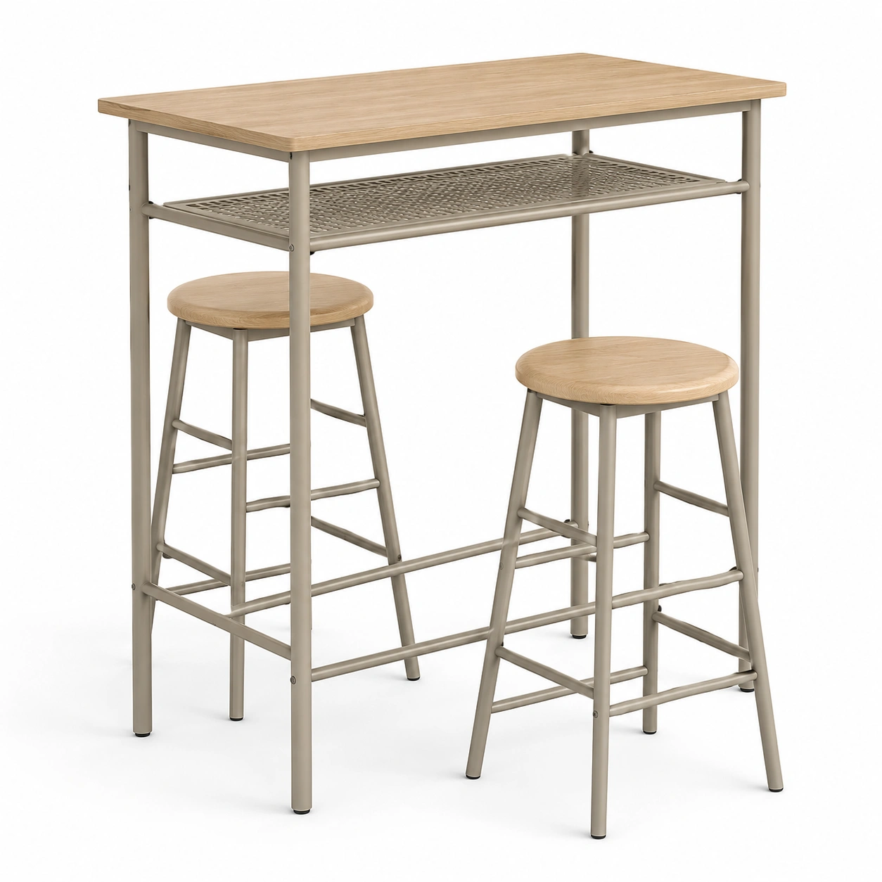 Conjunto de mesa alta con taburetes para dos personas-BravelleHome