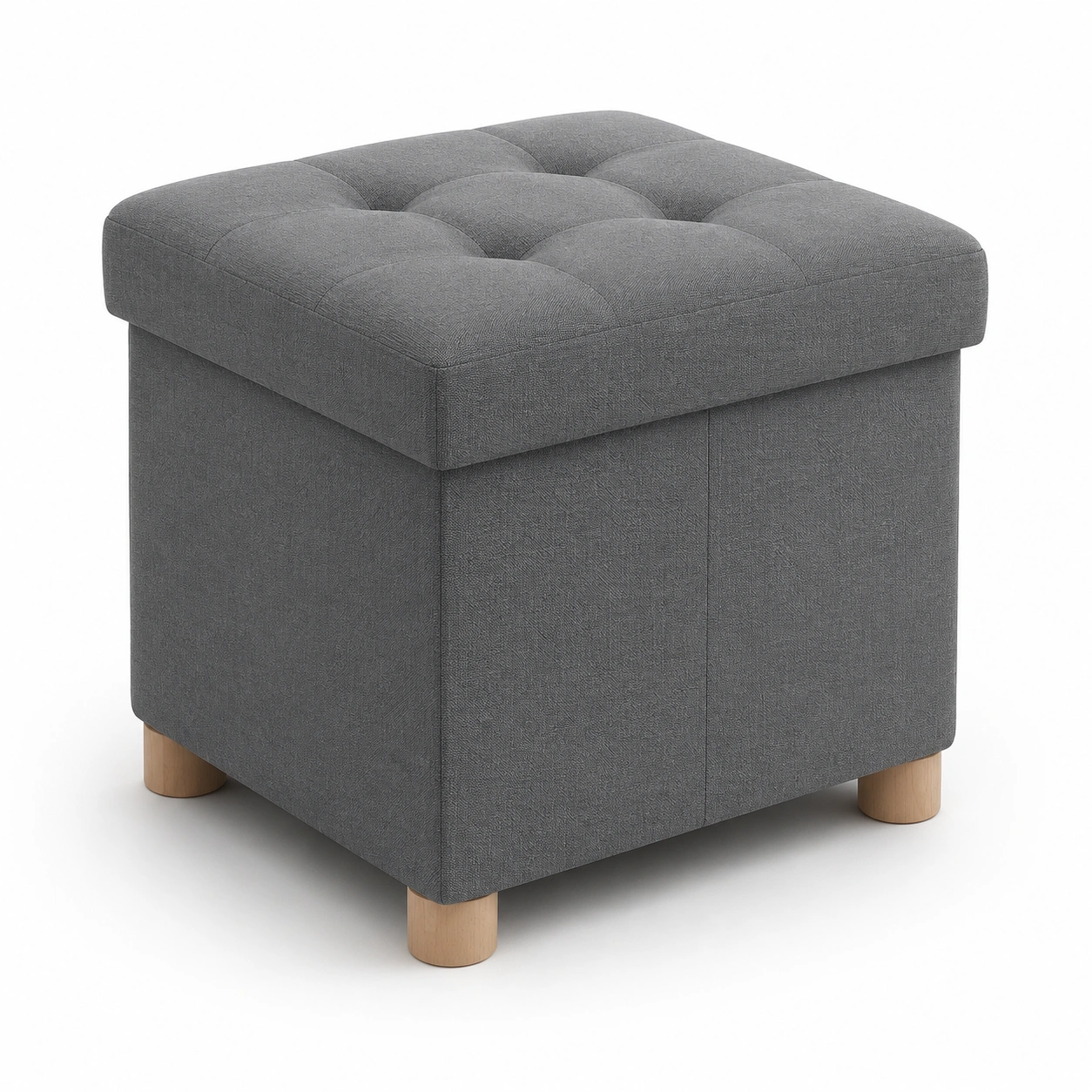 Puf de almacenamiento gris-BravelleHome