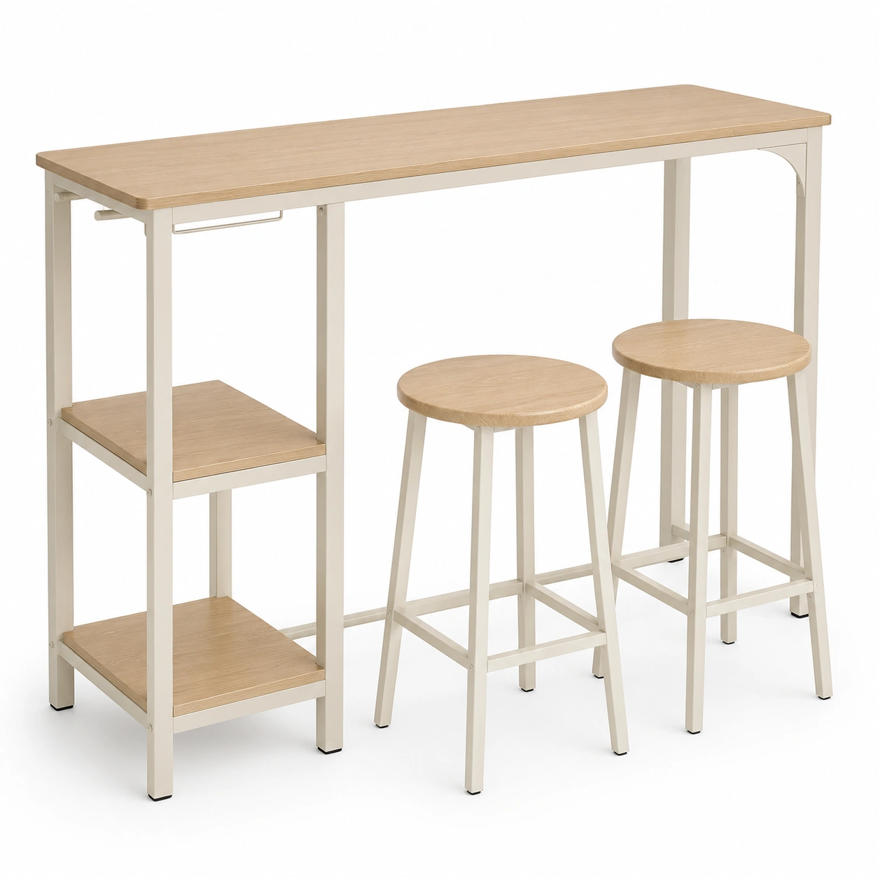 Conjunto de mesa alta y dos taburetes de bar-BravelleHome