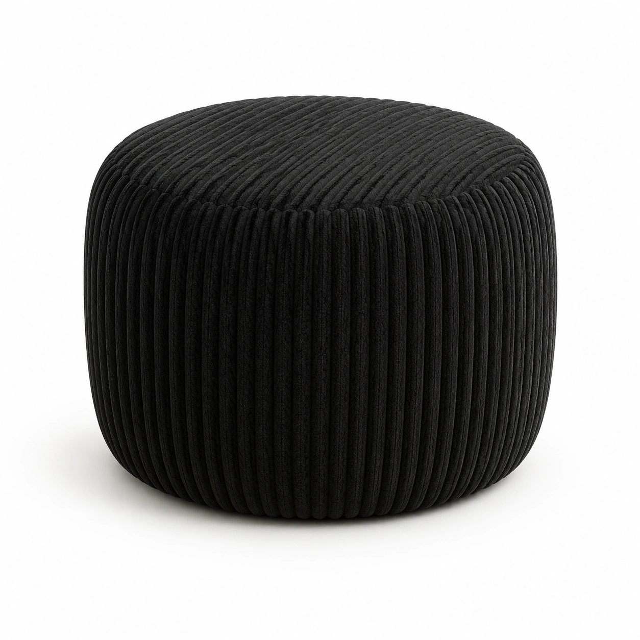 Puff redondo de pana negra-BravelleHome